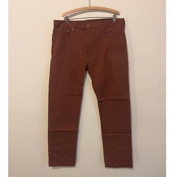 Levi's lightly-worn 502 brown regular taper fit stretch twill pants - Picture 1 of 4